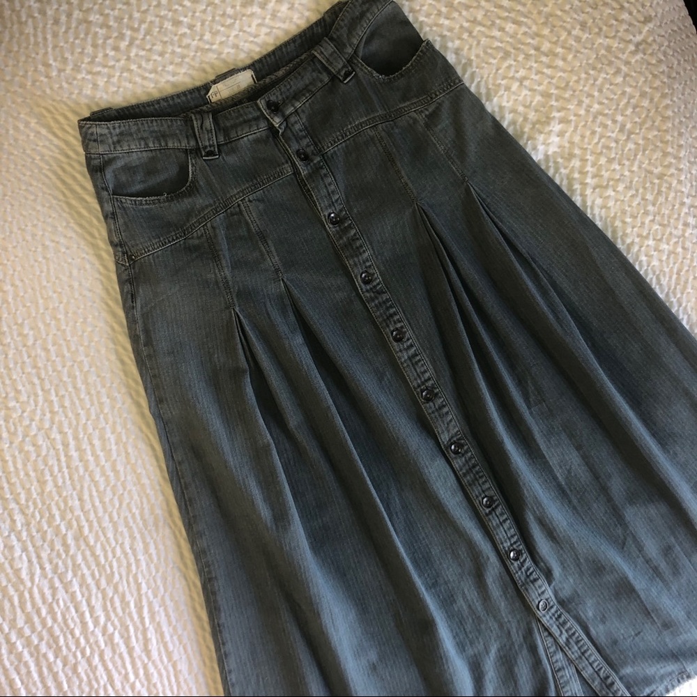 Free People Denim Maxi Skirt